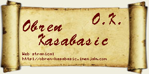 Obren Kasabašić vizit kartica